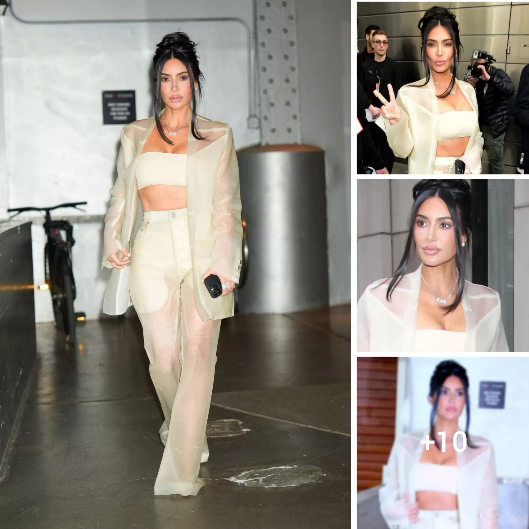 Kim Kardashian Radiates Elegance in Sheer Pants, Resembling a Sparkling ...